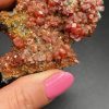 Vanadinite sur Baryte noire – Maroc N.7