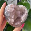 Coeur en améthyste rainbow Druzy Sugar multicolore Uruguay minéraux cristaux collection pierres naturelles 2 Cœur d'Améthyste "Rainbow" d’Uruguay – Pièce Unique N.416