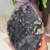 Améthyste Noire "Sugar Druzy" avec sa Calcite Givrée d’Hématite d'Uruguay