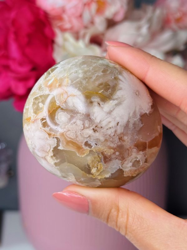 Galet bombé en Agate Fleur, Madagascar