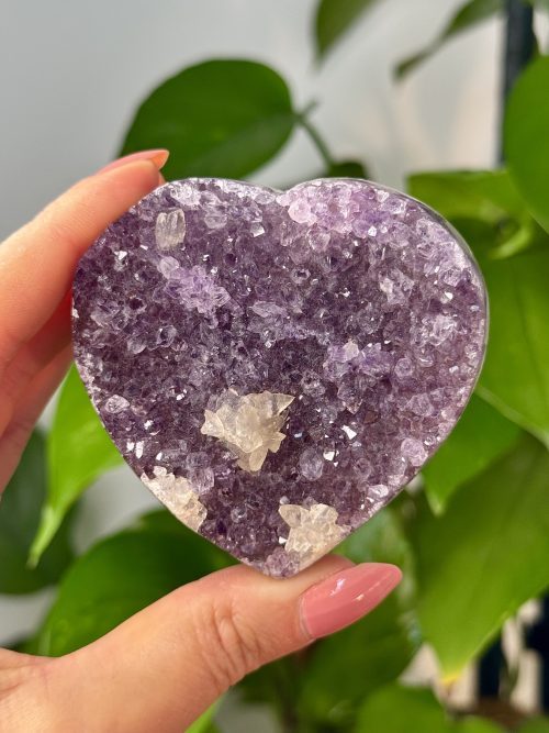 Cœur en Améthyste avec inclusions de Calcite, Uruguay, N.201