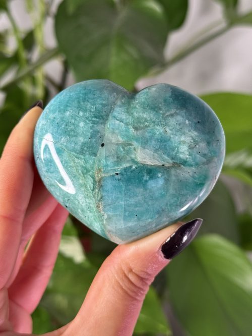 Coeur poli en Amazonite super qualité Madagascar minéraux pierres naturelles cristaux N°145 2 Cœur poli en Amazonite, Madagascar, N°145