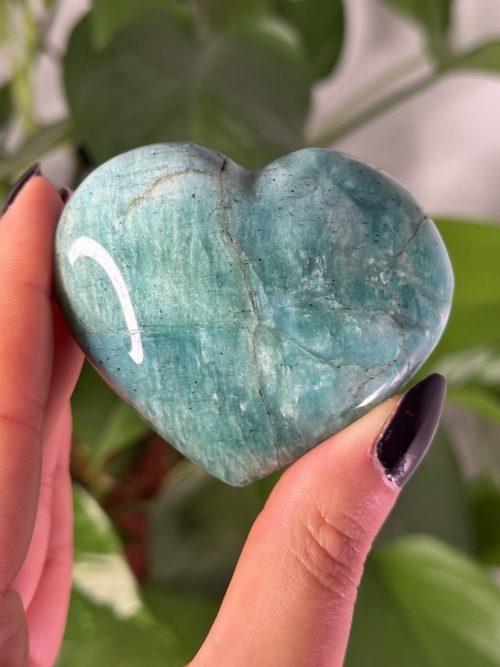 Coeur poli en Amazonite super qualité Madagascar minéraux pierres naturelles cristaux N°8 Cœur poli en Amazonite, Madagascar, N°8