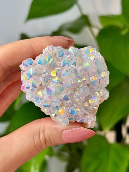 Quartz Aura traité titane brute Brésil minéraux cristaux collection pierres naturelles Amas de Quartz Aura Titane, Brésil
