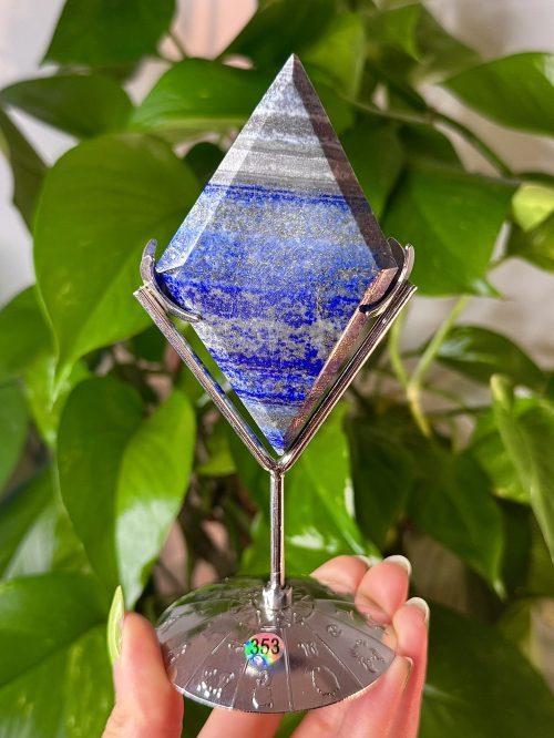 Losange en Lapis-lazuli sur socle argenté « Roue du Zodiaque »