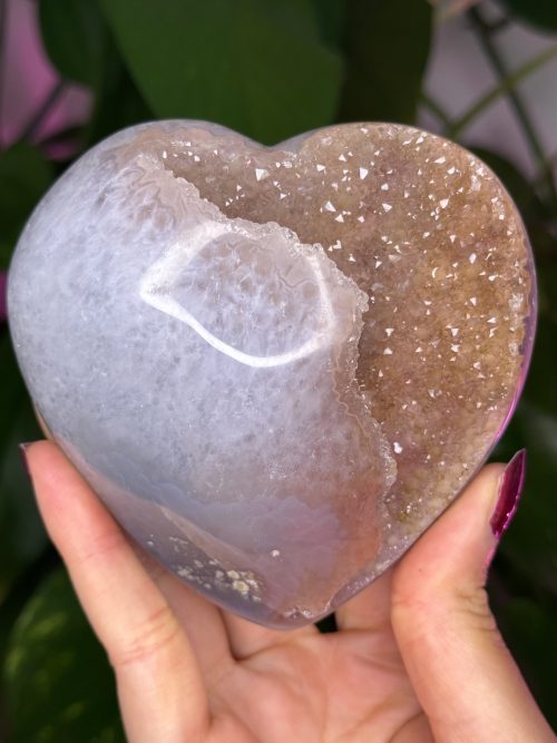 Cœur en Améthyste Rainbow Druzy, Uruguay, N.499