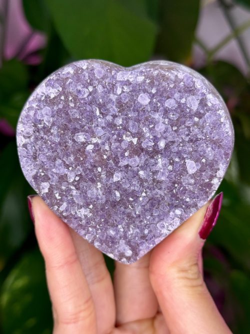 Cœur en Améthyste Druzy, Lilas, Uruguay, N.119